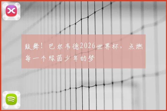 鼓舞！巴尔韦德2026世界杯，点燃每一个绿茵少年的梦